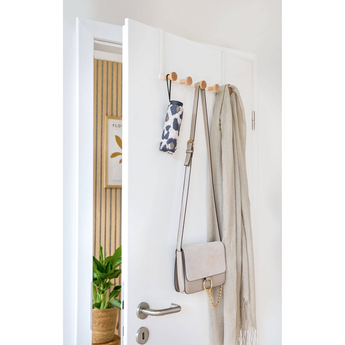 Metalowy wieszak na drzwi, 5 haczyków