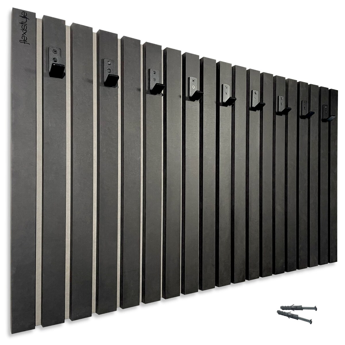 Wieszak na ubrania na ścianę Lamele 100cm czarny