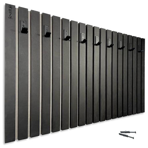 Wieszak na ubrania na ścianę Lamele 100cm czarny