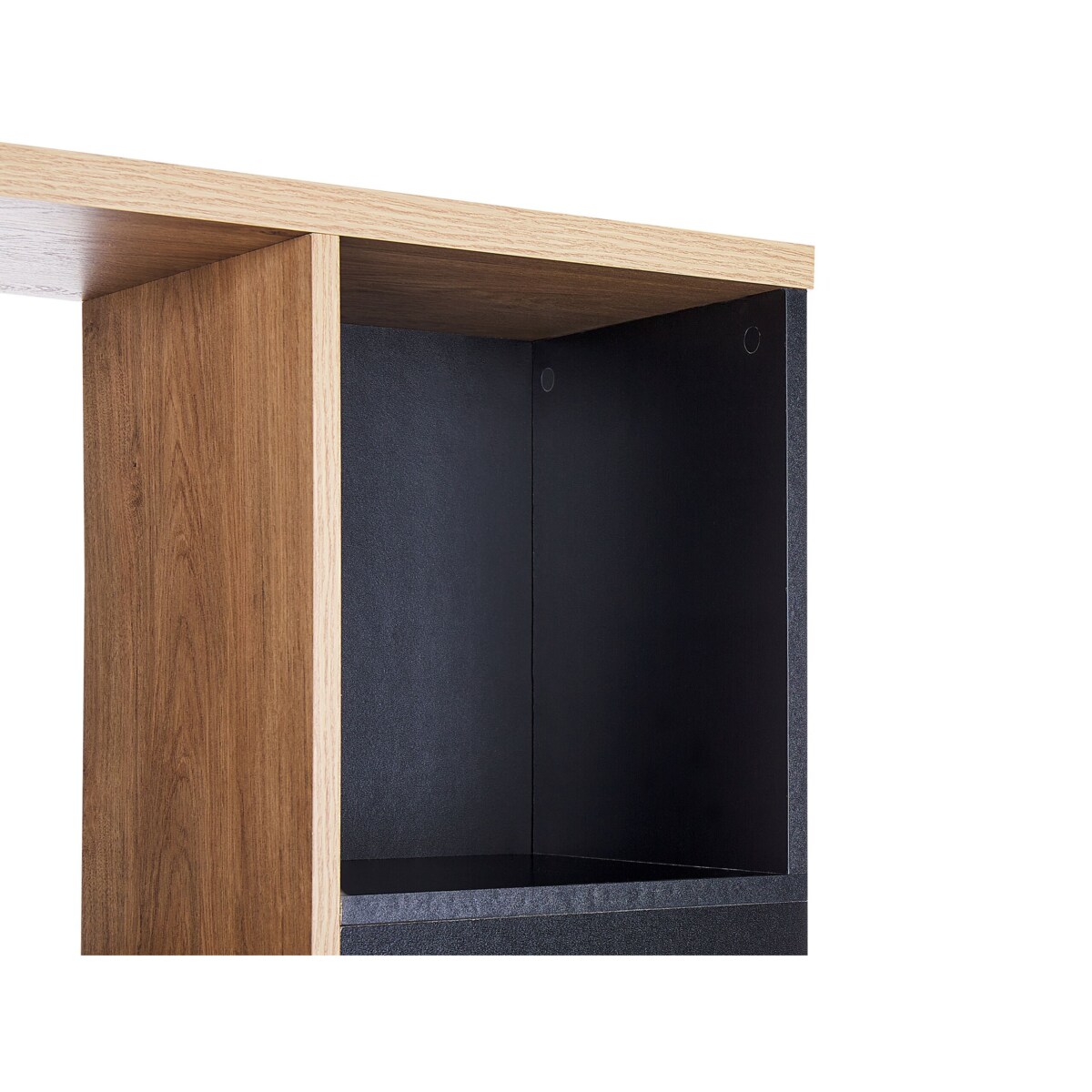 Regał jasne drewno z czarnym BANGOR