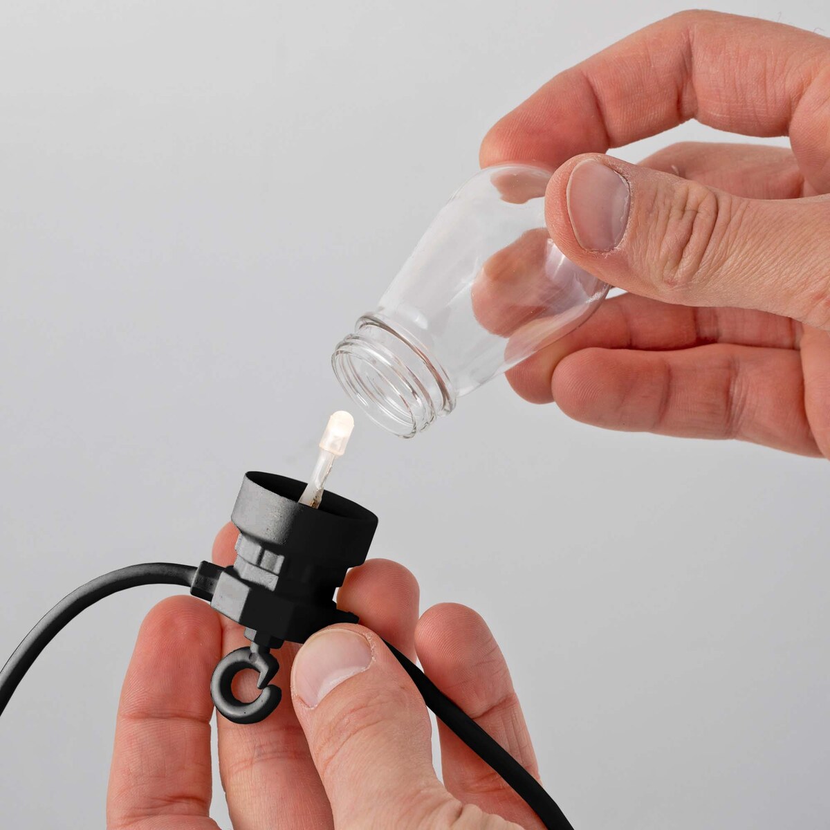 Lampki balkonowe na sznurze 12,5 m, 20 lampek, ciepłe światło LED