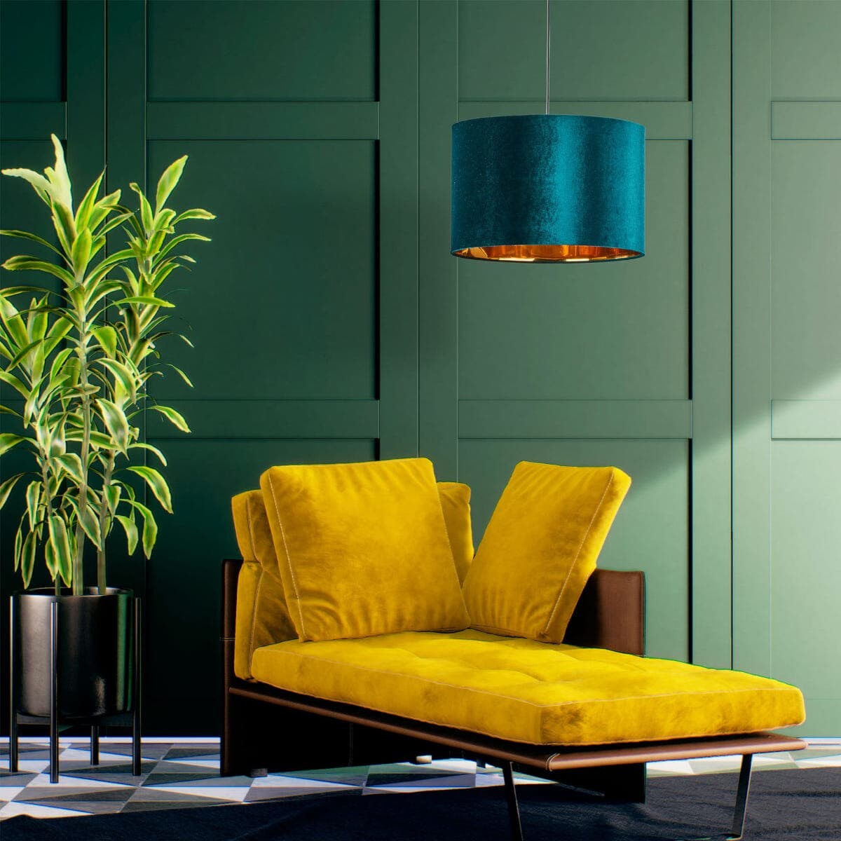 Lampa wisząca dekoracyjna Tercino 6169 TK Lighting zielona złota