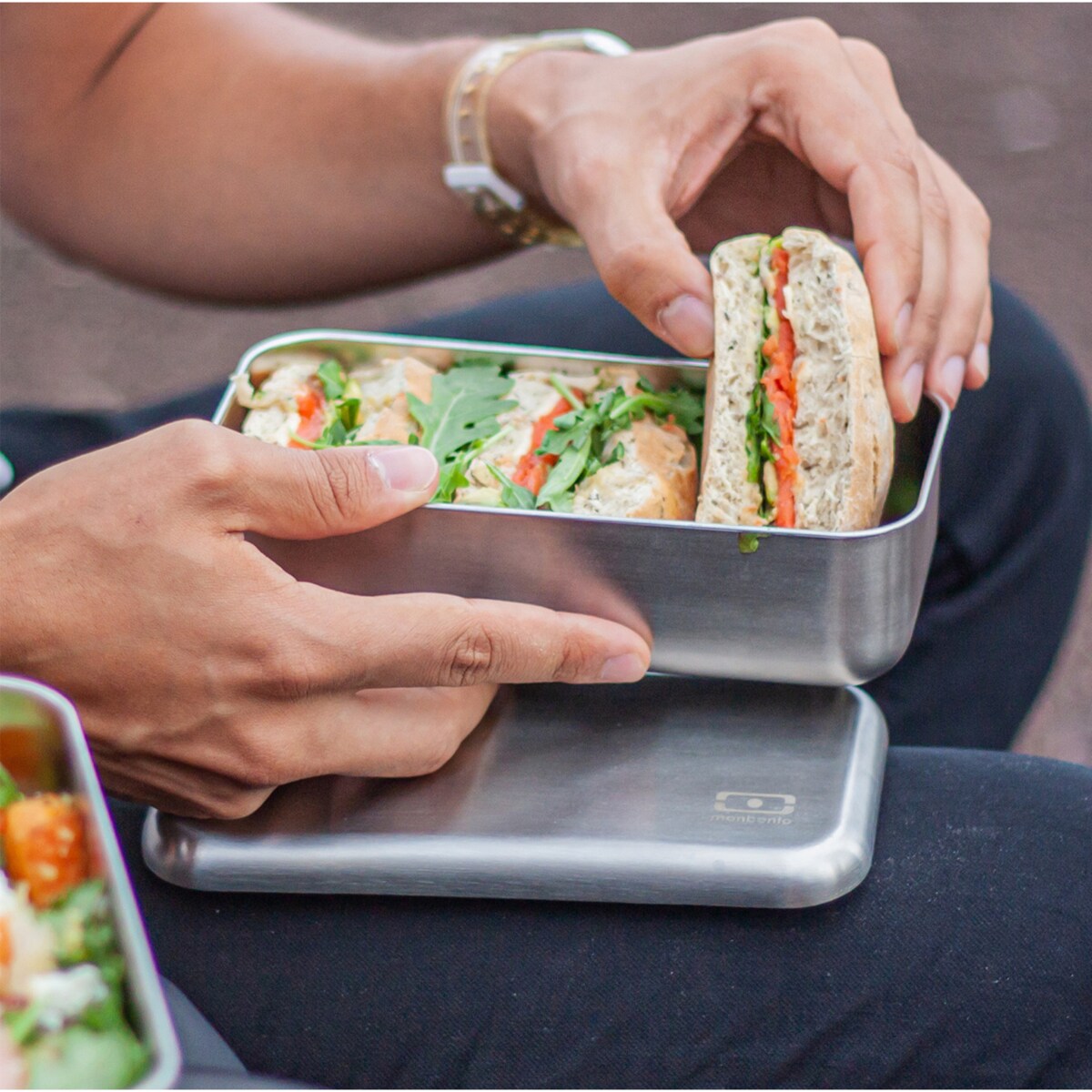 Monbento Sense bento lunchbox 0,7 l Pink Moka