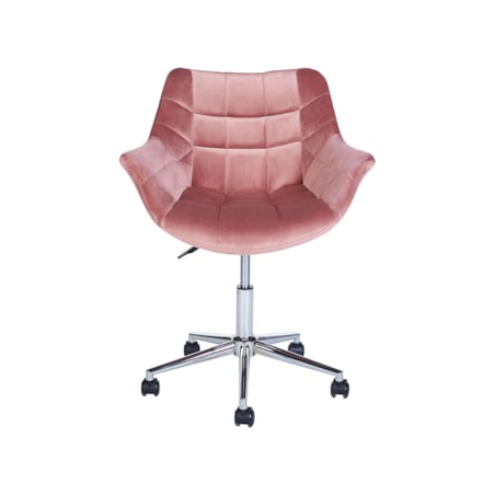 Krzesło biurowe regulowane welurowe różowe LABELLE