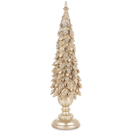 Dekoracja - choinka z dębowych liści 51x13x13 cm średnia