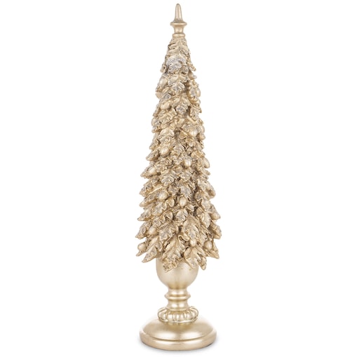 Dekoracja - choinka z dębowych liści 51x13x13 cm średnia