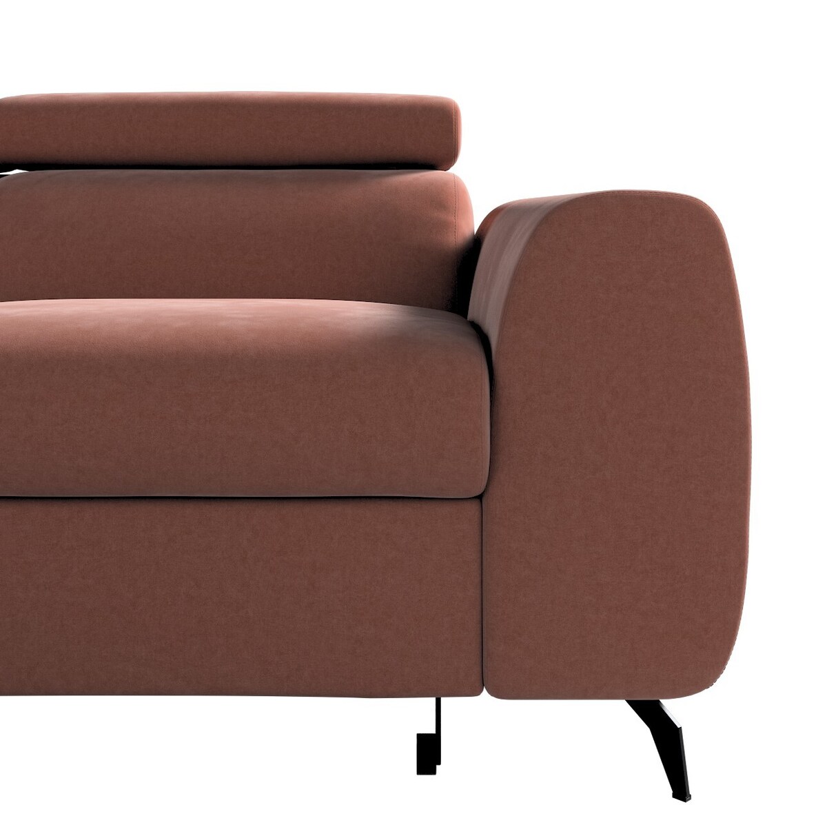 Narożnik rozkładany Leo, zgaszony róż, 268 x 201 x 93 cm, Tkaniny tapicerskie - sofy