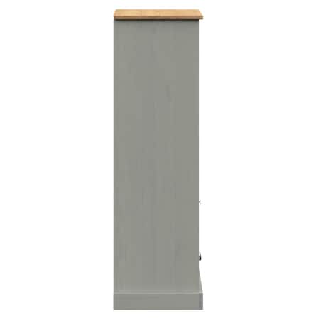 vidaXL Szafka na książki VIGO, szara, 60x35x114,5 cm, drewno sosnowe