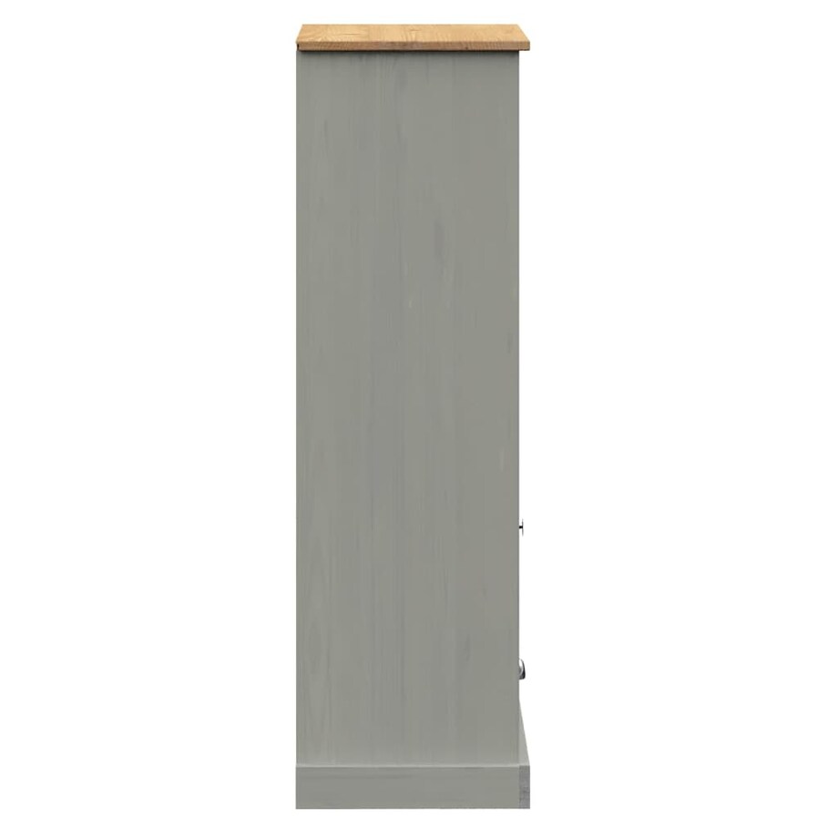vidaXL Szafka na książki VIGO, szara, 60x35x114,5 cm, drewno sosnowe