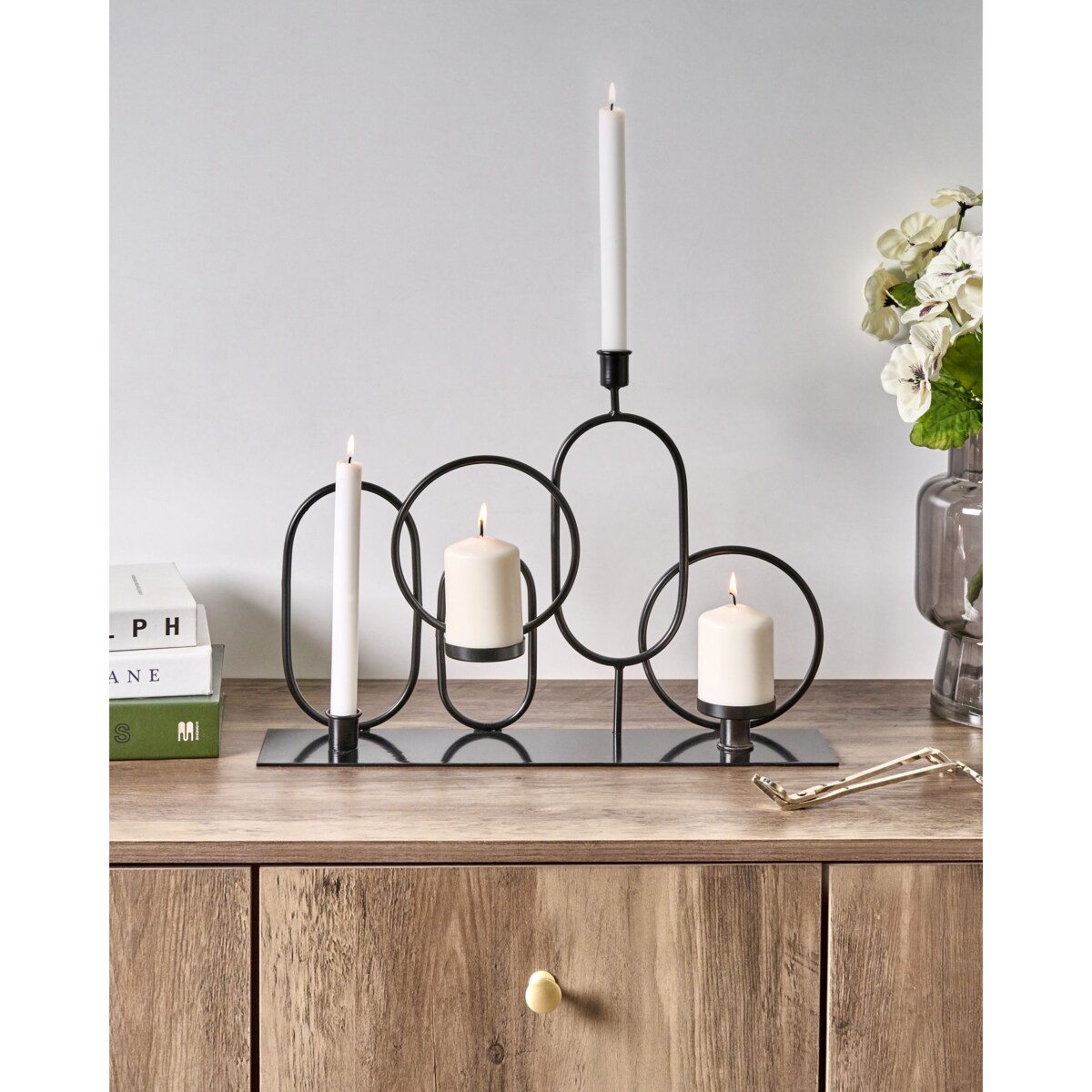 Świecznik COBH Metal 30 cm Czarny