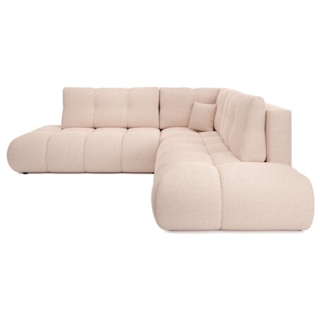 Narożnik pikowany, rozkładany z funkcją spania SOHI, Curio 60 - jasny róż