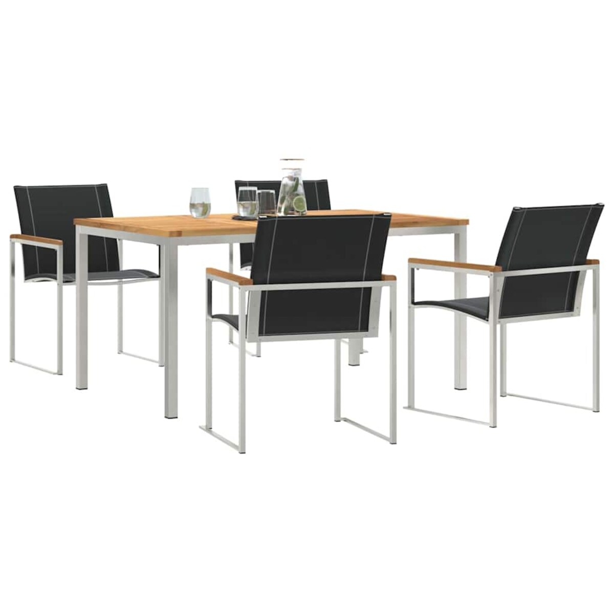 vidaXL Zestawdojedzeniawogrodzie 5 pcs DrewnoTekowe