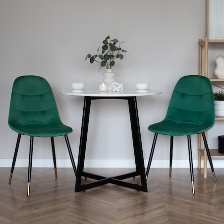 Krzesło tapicerowane welurowe pikowane nowoczesne do salonu jadalni