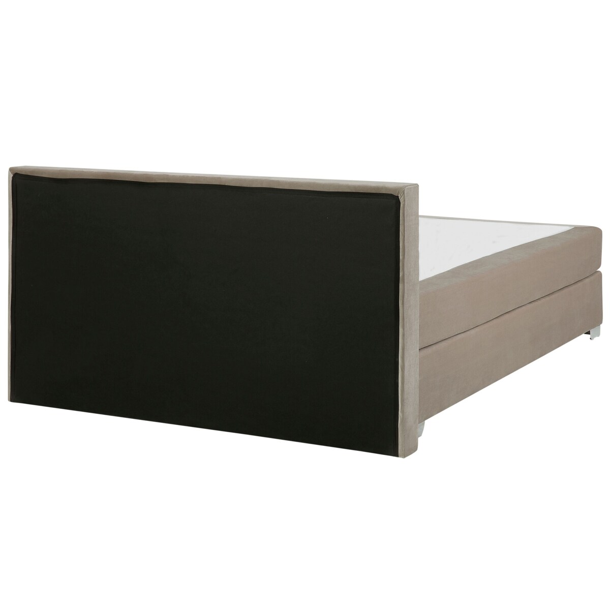 Łóżko kontynentalne welurowe 160 x 200 cm beżowe CONSUL