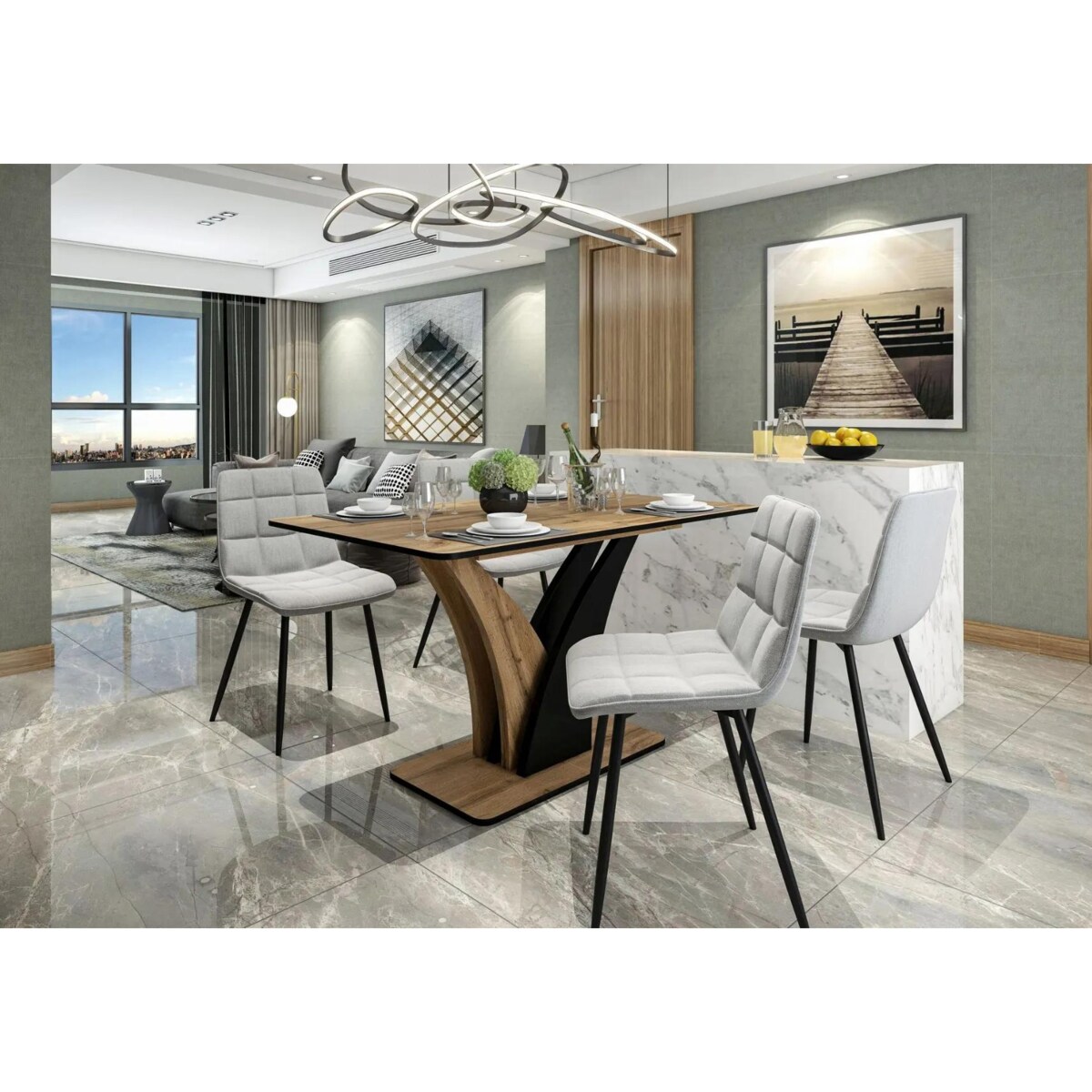 Stół rozkładany VENTO 120(160)x68 dąb artisan/czarny