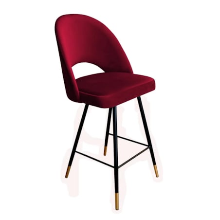 Hoker niski ISKAR VELVET GOLD bordowy