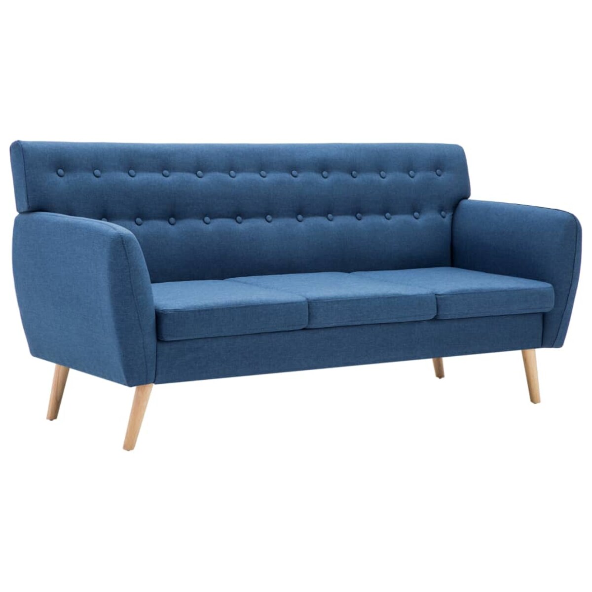 vidaXL 3-osobowa sofa tapicerowana tkaniną, 172x70x82 cm, niebieska