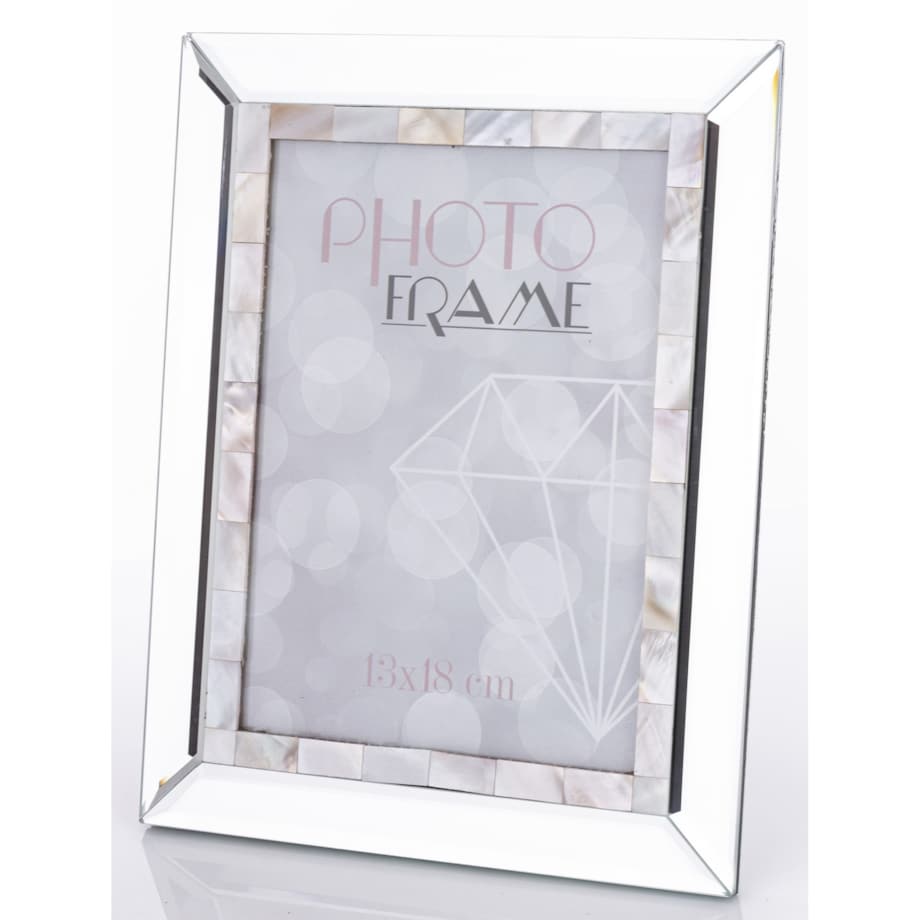 Ramka na zdjęcia 23x18x1,5 cm kremowo-srebrna