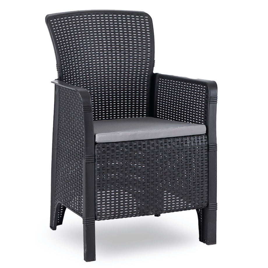 Zestaw Mebli Ogrodowych Na Taras Ogród Technorattan Czarny Popiel