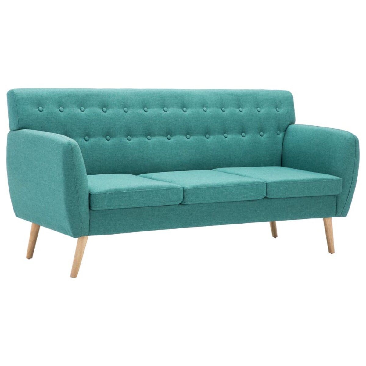 vidaXL 3-osobowa sofa tapicerowana tkaniną, 172x70x82 cm, zielona