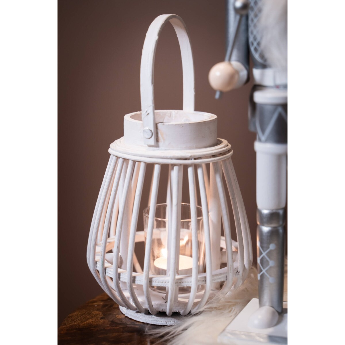 Bambusowy lampion Ilvie, 16 cm, tealight