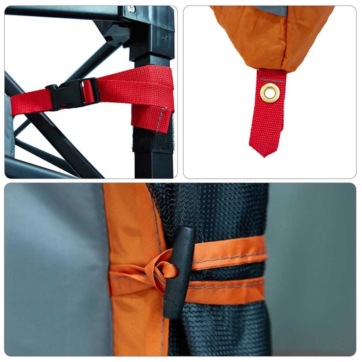 vidaXL Namiot z dachem Szary, Pomarańczowy i Czarny 280 x 220 x 176 cm