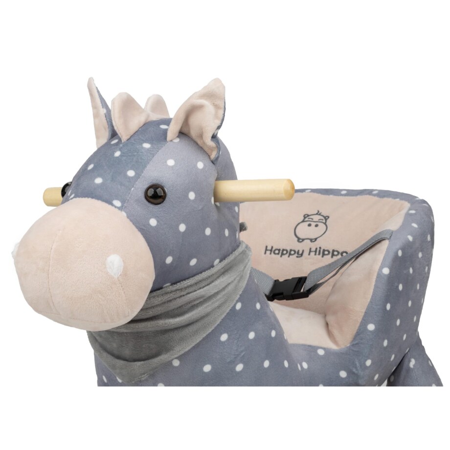 Bujak Konik Szary |2w1! Bujak i jeździk | Zabawka dla dzieci | Prezent | Chodzik | Bujak | 12 m + | Interaktywna zabawka | Pierwsze urodziny | Roczek | Happy Hippo