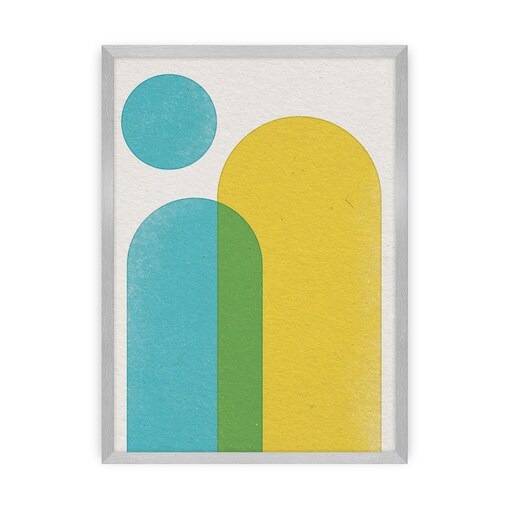 Plakat Abstract Shapes II, 50 x 70 cm, Ramka: Srebrna