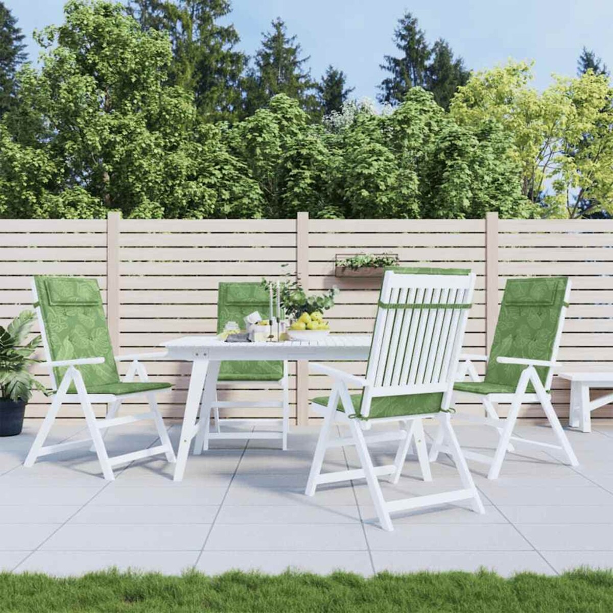 vidaXL Poduszki na krzesła z wysokim oparciem, 4 szt., wzór w liście