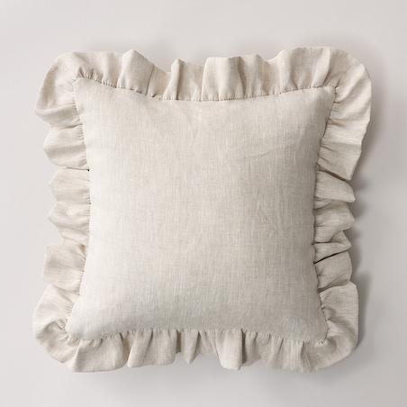 Poszewka Paula z falbaną 45x45 naturalny len