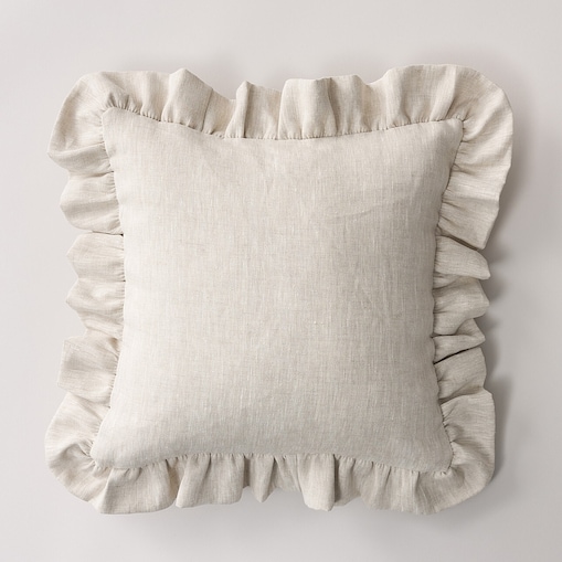 Poszewka Paula z falbaną 45x45 naturalny len