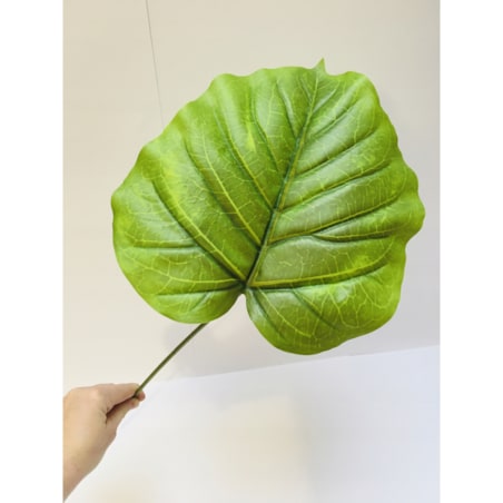DUŻY LIŚĆ zielony gumowany realistyczny do stroika wiązanki bukiet łodyga