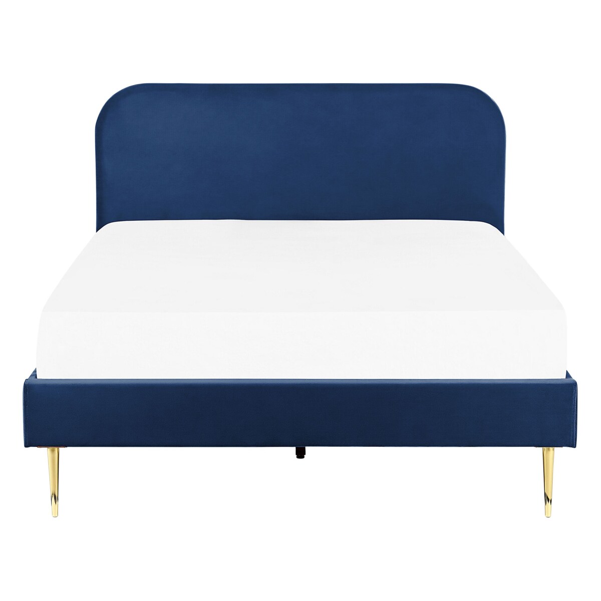 Łóżko welurowe 140 x 200 cm niebieskie FLAYAT