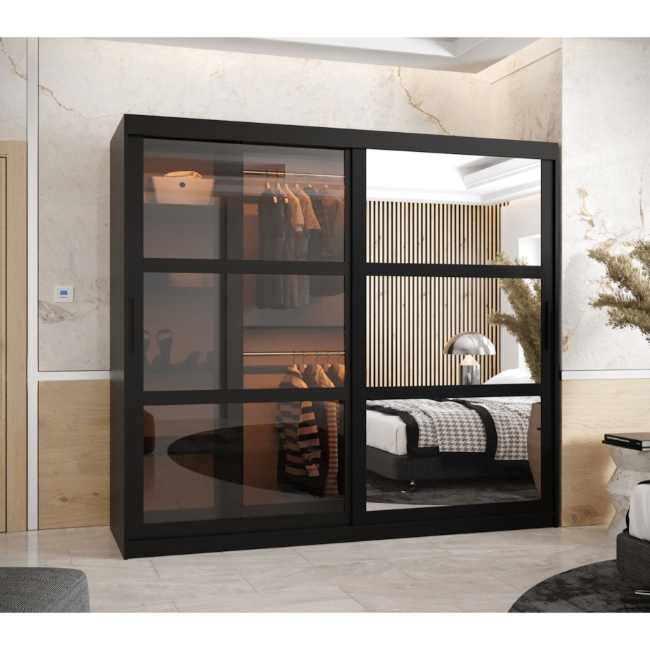 Szafa przesuwna Garderoba DOME 2 200 czarny