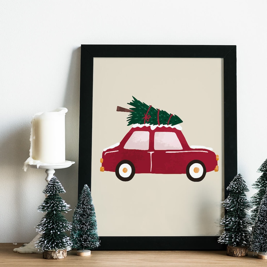 Plakat dla dzieci Autko 20x30