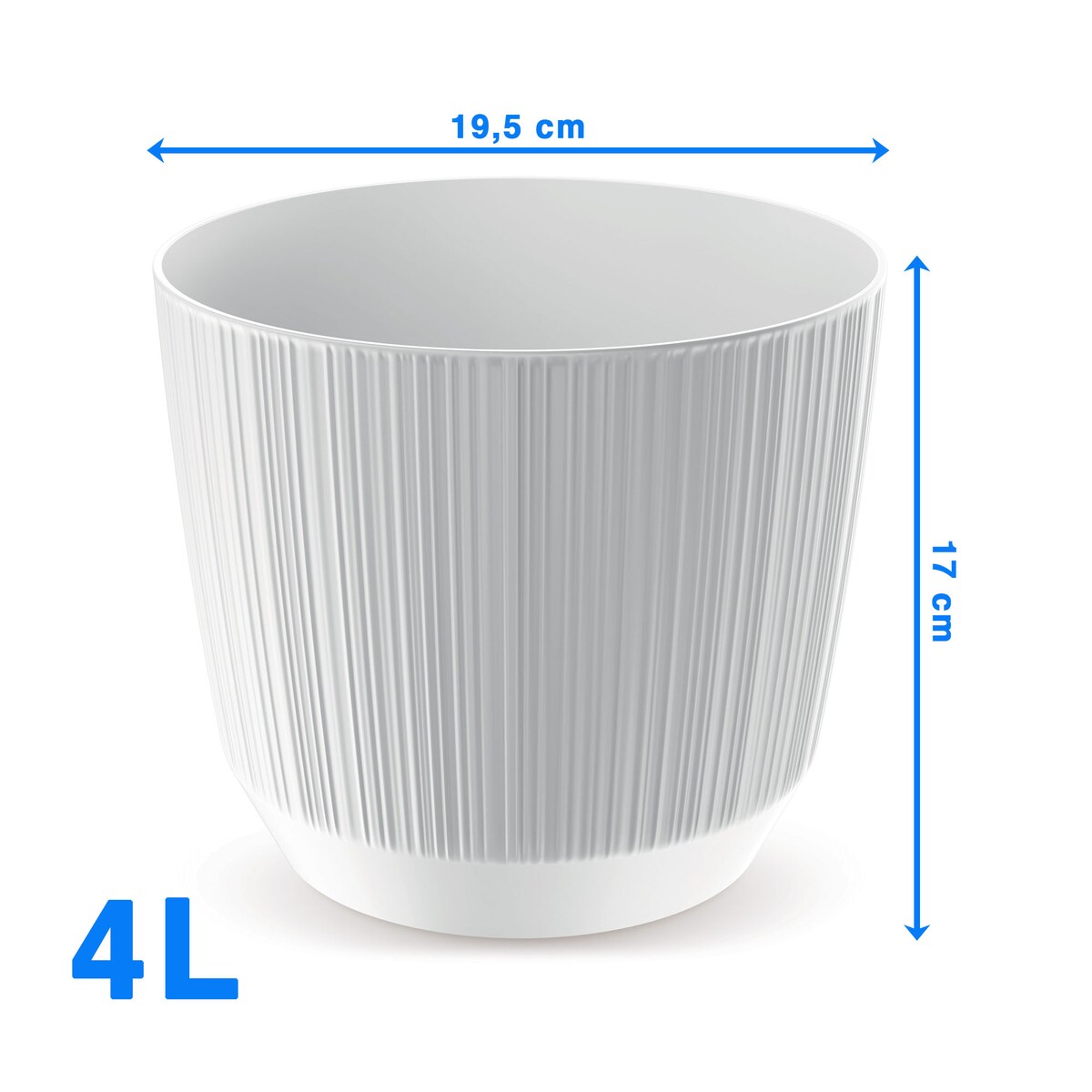 Doniczka Osłonka Domowa 19,5 Cm Ryfo Na Stół Parapet Do Domu Biała