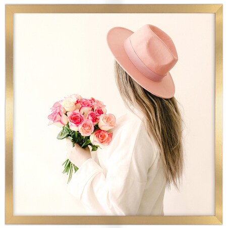 Ramka na zdjęcia 50x50 cm złota rama MDF z plexi do powieszenia pion poziom klasyczna kwadratowa ramka FRAMAI®