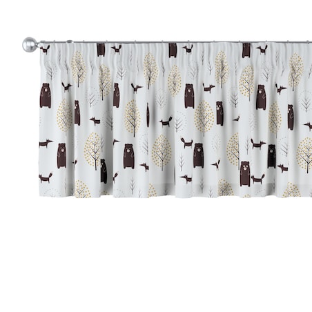 Lambrekin na taśmie marszczącej 390x40 ecru-brązowy