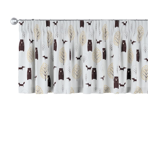 Lambrekin na taśmie marszczącej 390x40 ecru-brązowy