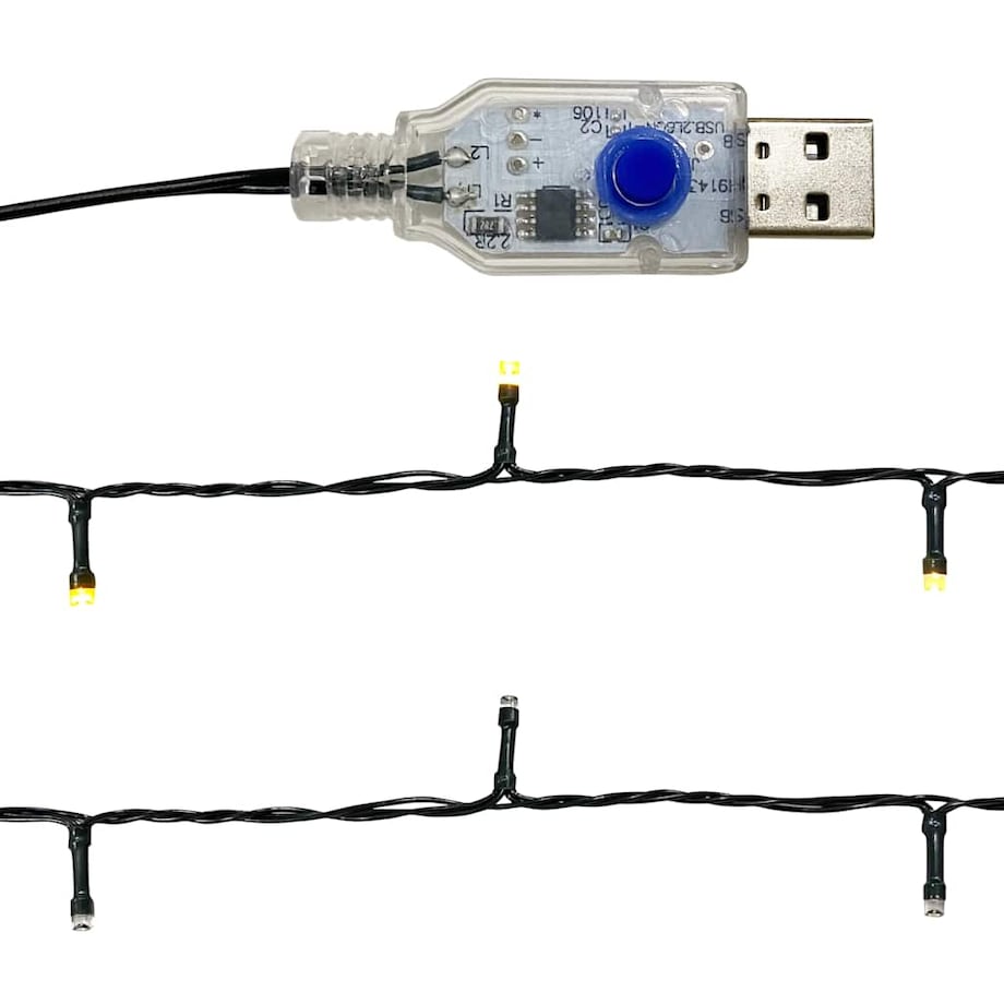 vidaXL Girlanda świąteczna z lampkami LED, 10 m, czarna
