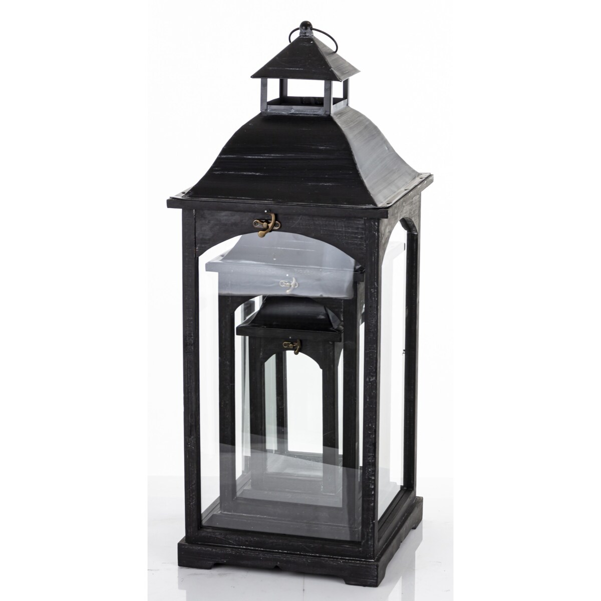 Lampiony dekoracyjne 3 szt. 83/63/46x31/23/15,5 cm PILAN