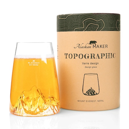 Szklanka Long Drink - Topographic - Mount Everest