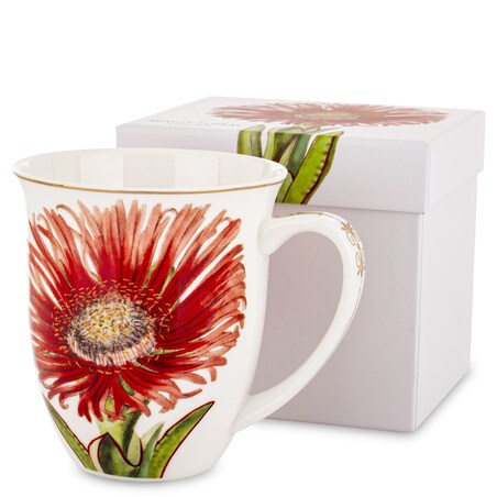 Kubek 450 ml porcelanowy 11x13x10 cm FLORECILLA czerwony