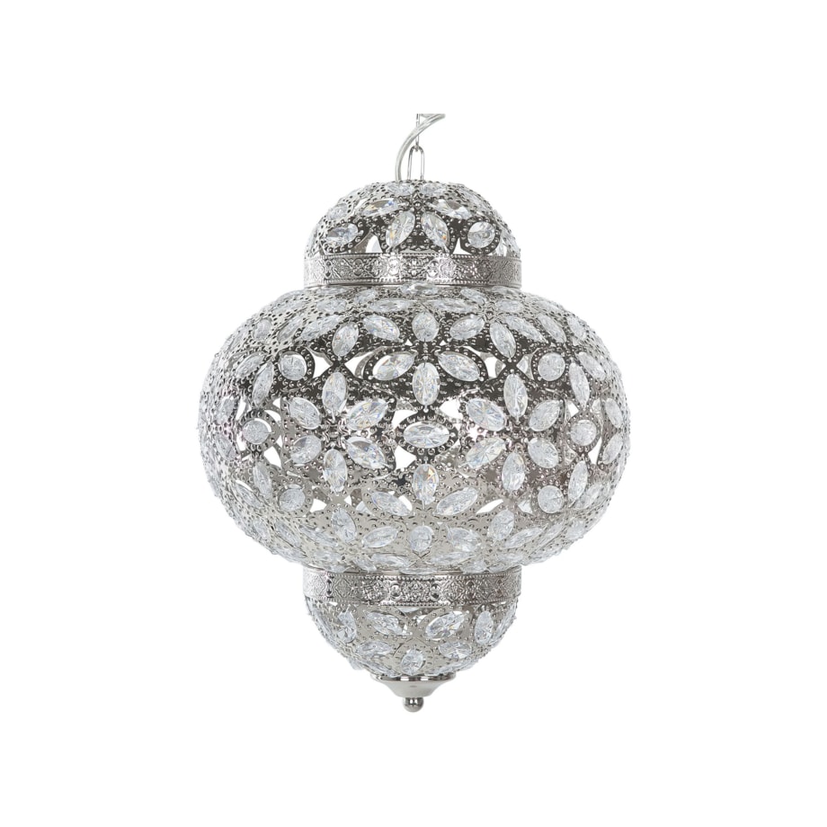 Lampa wisząca metalowa srebrna BANDAMA