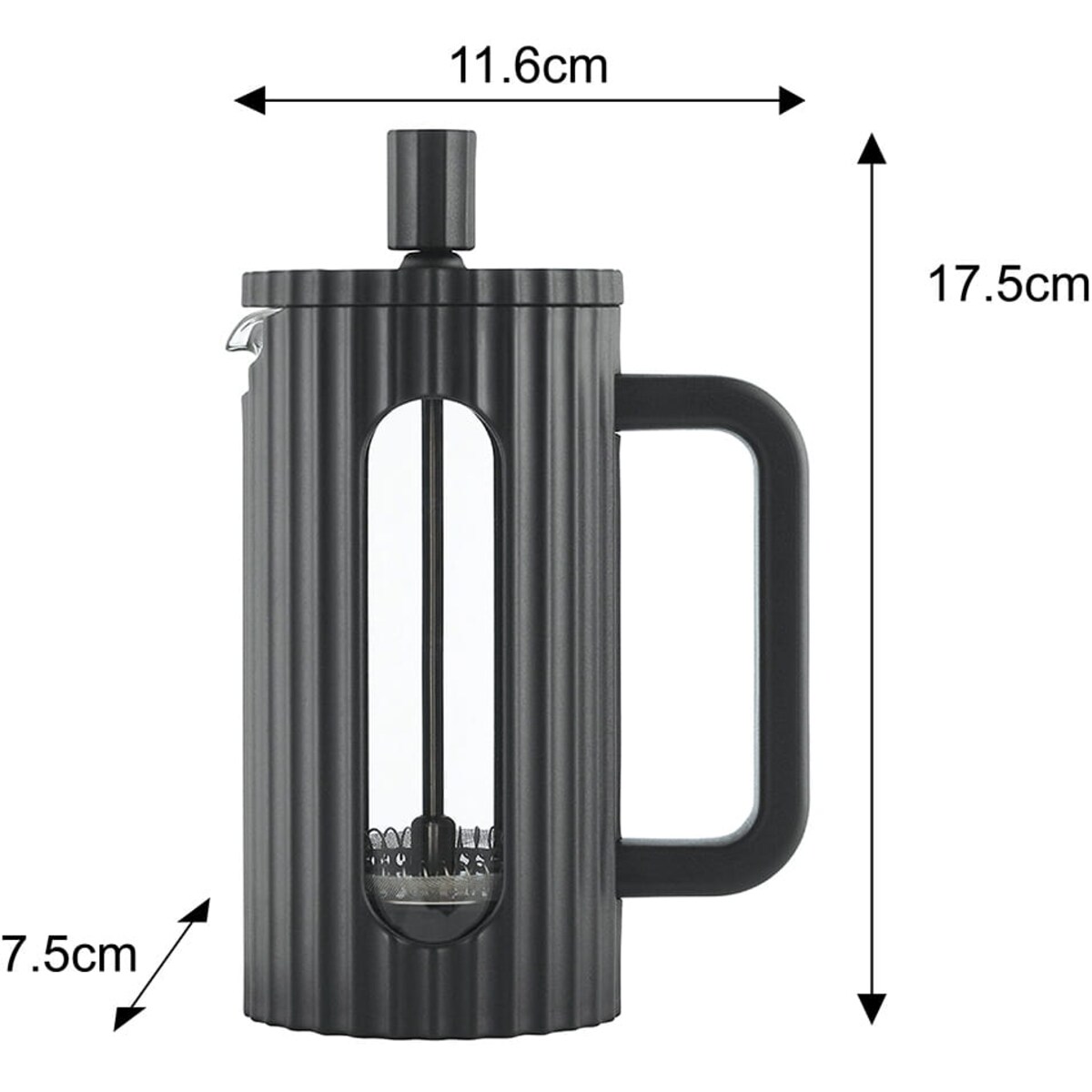 Zaparzacz do herbaty kawy szklany French Press 350 ml czarny KLAUSBERG