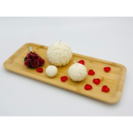 Różana kula duża świeczka sojowa dekoracyjna