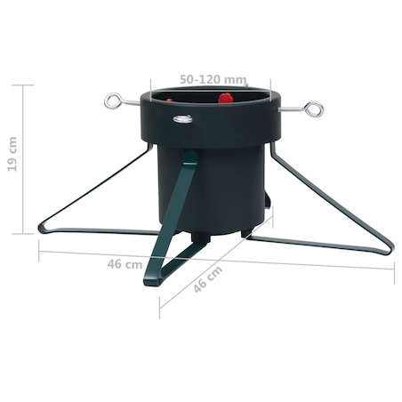 vidaXL Stojak pod choinkę, czarny, 46x46x19 cm