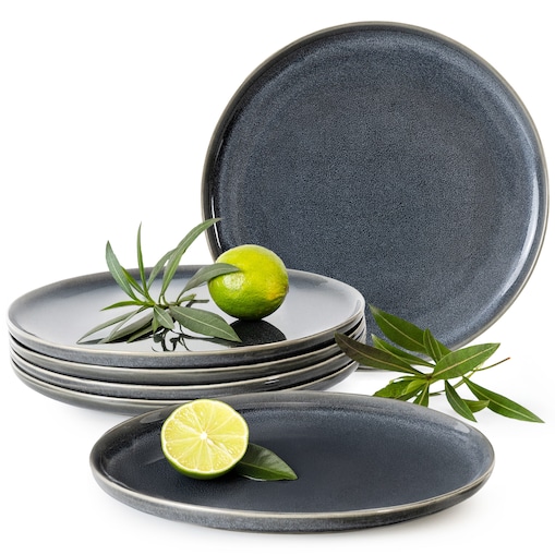 EDA Talerz obiadowy 6 szt., niebieski/szary/beżowy