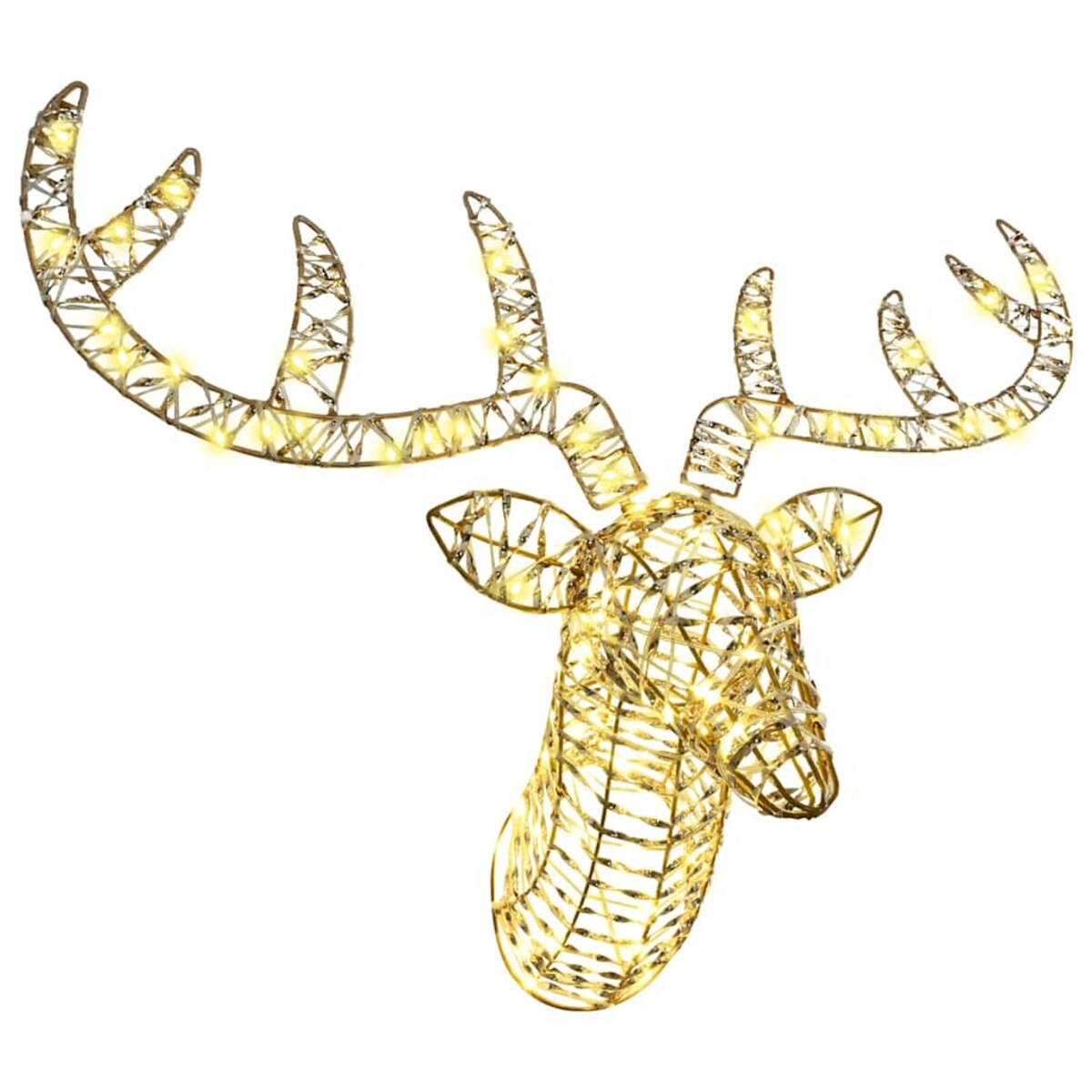 vidaXL Renifer ciągnący sanie z 140 diodami LED Ciepła biel 60 cm PET