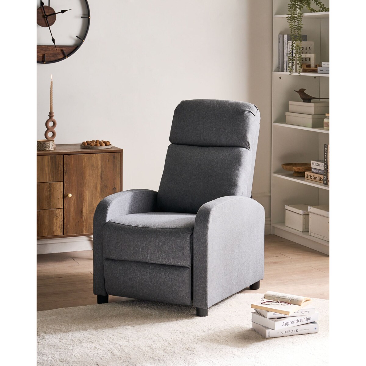 Rozkładany fotel EMINENCE Len syntetyczny Szary